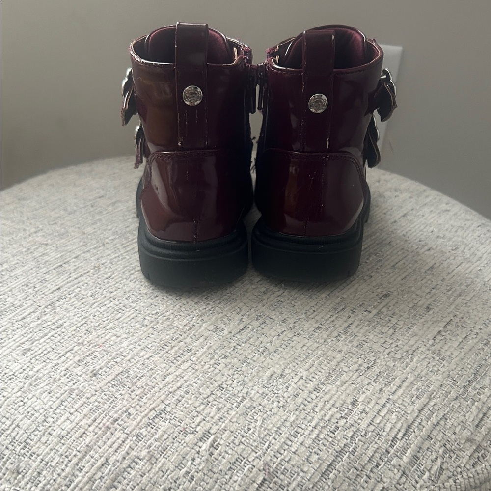 Sugar Kids Glossy Maroon Boots - Picture 3 of 4